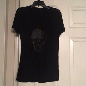 Brandy Melville John Galt black skull oversized T